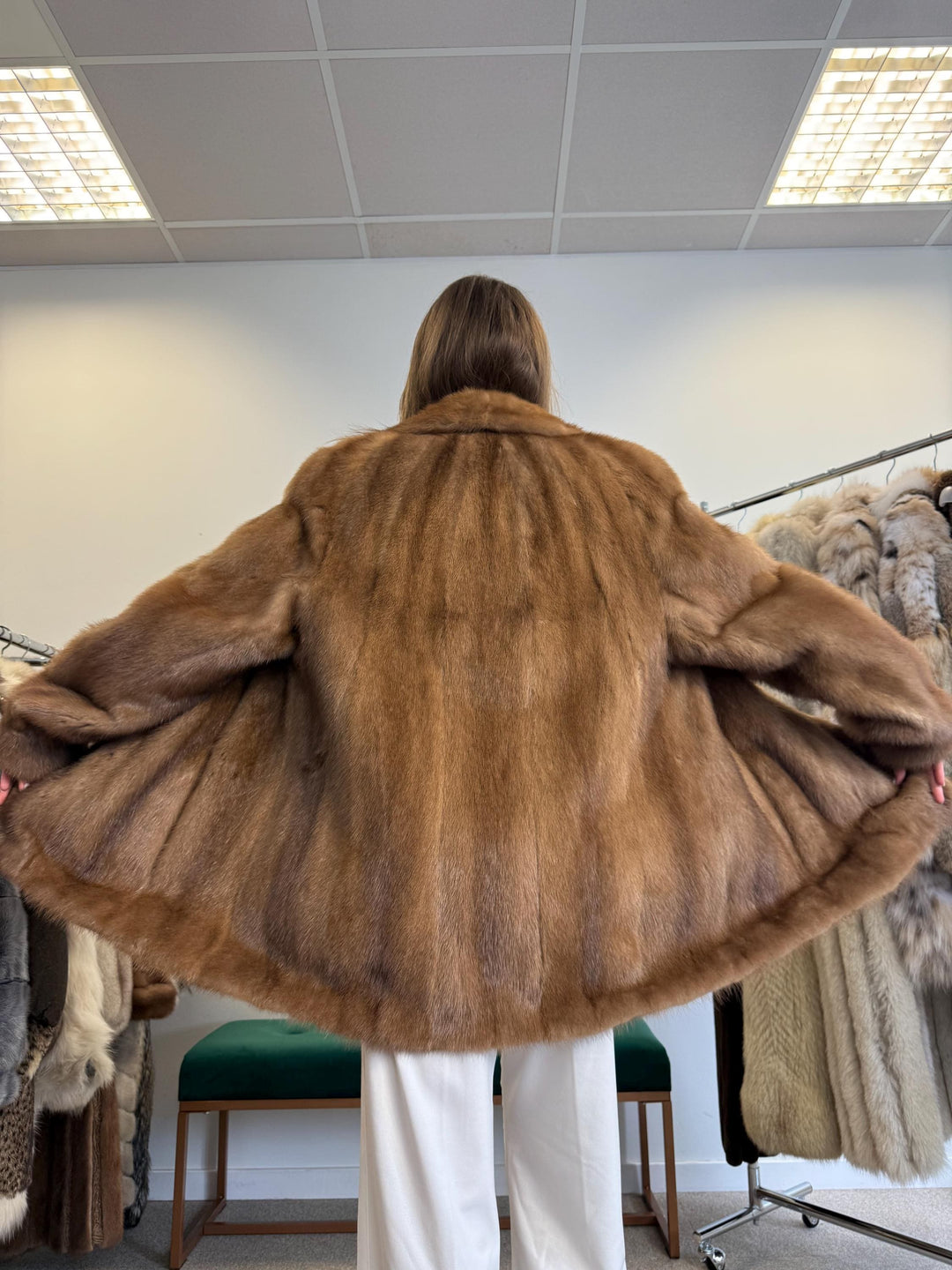 Light Brown Mink Fur Coat, XL Size, Pastel Mink Coat, Brown Mink Coat, Women's Fur Coat, Vintage Fur Coat, Real Fur Coat, Pastel Mink Fur