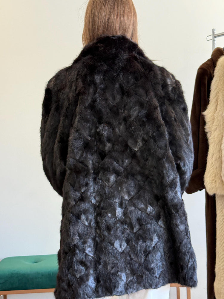 Dark Brown Mink Coat, XL Size, Fur Coat, Real Fur Coat, Vintage Fur Coat, Women's Fur Jacket, Mink Jacket, Brown Mink, Dark Brown Fur Coat