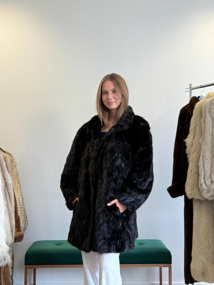 Dark Brown Mink Coat, XL Size, Fur Coat, Real Fur Coat, Vintage Fur Coat, Women's Fur Jacket, Mink Jacket, Brown Mink, Dark Brown Fur Coat