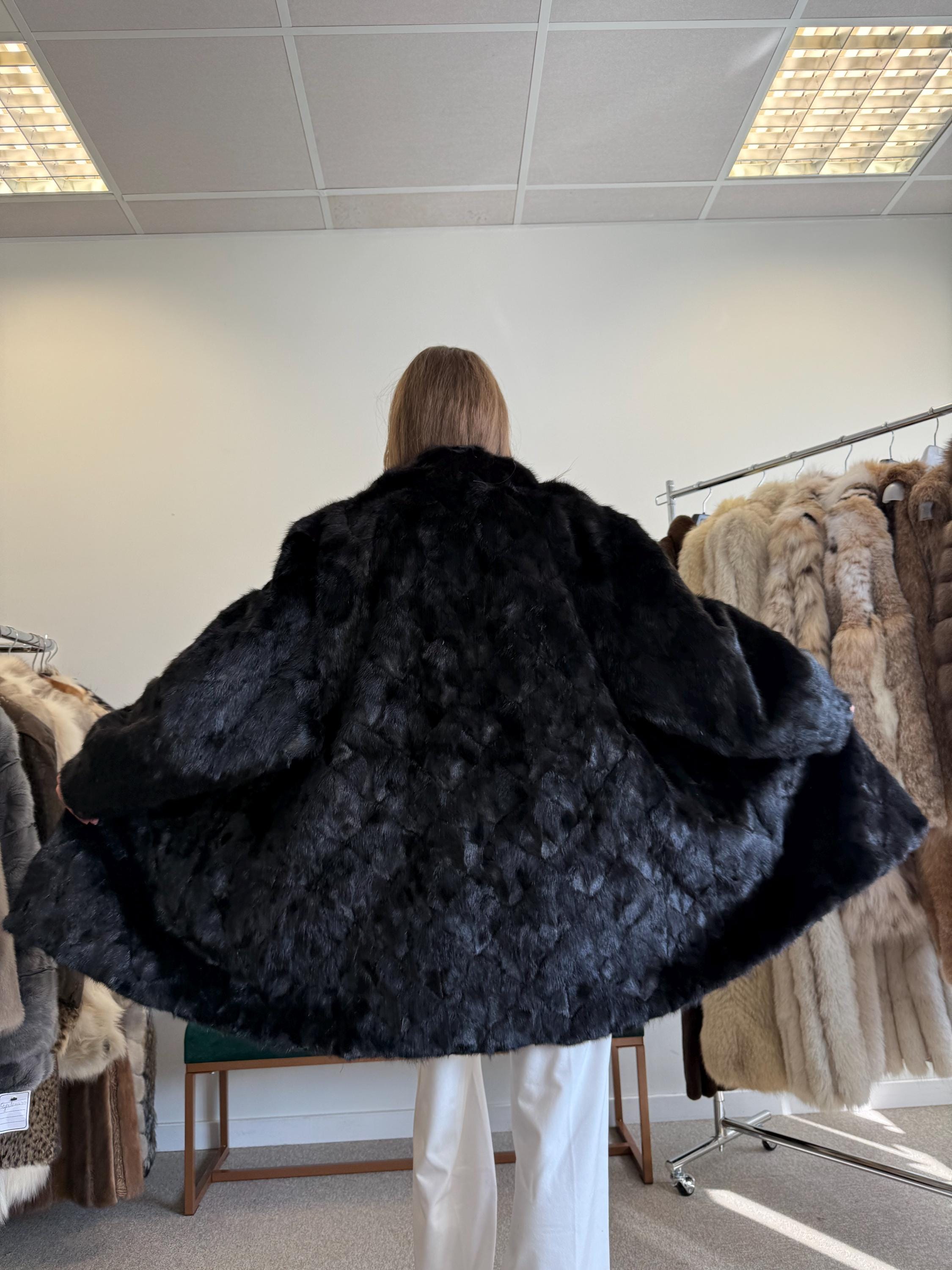 Dark Brown Mink Coat, XL Size, Fur Coat, Real Fur Coat, Vintage Fur Coat, Women's Fur Jacket, Mink Jacket, Brown Mink, Dark Brown Fur Coat