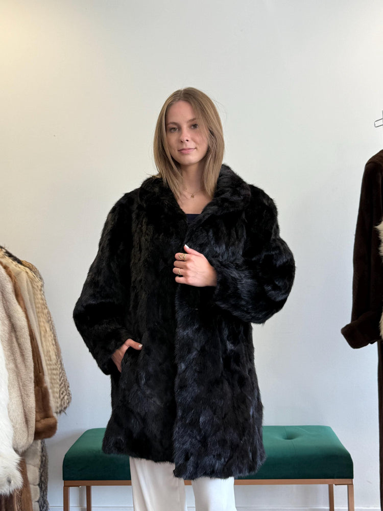 Dark Brown Mink Coat, XL Size, Fur Coat, Real Fur Coat, Vintage Fur Coat, Women's Fur Jacket, Mink Jacket, Brown Mink, Dark Brown Fur Coat