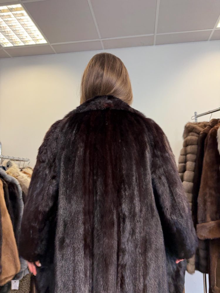 Saga Mink Coat, Dark Brown Mink Coat, XL Size, Fur Coat, Real Fur Coat, Vintage Fur Coat, Women's Fur Coat, Mink Coat, Brown Fur Coat, Mink