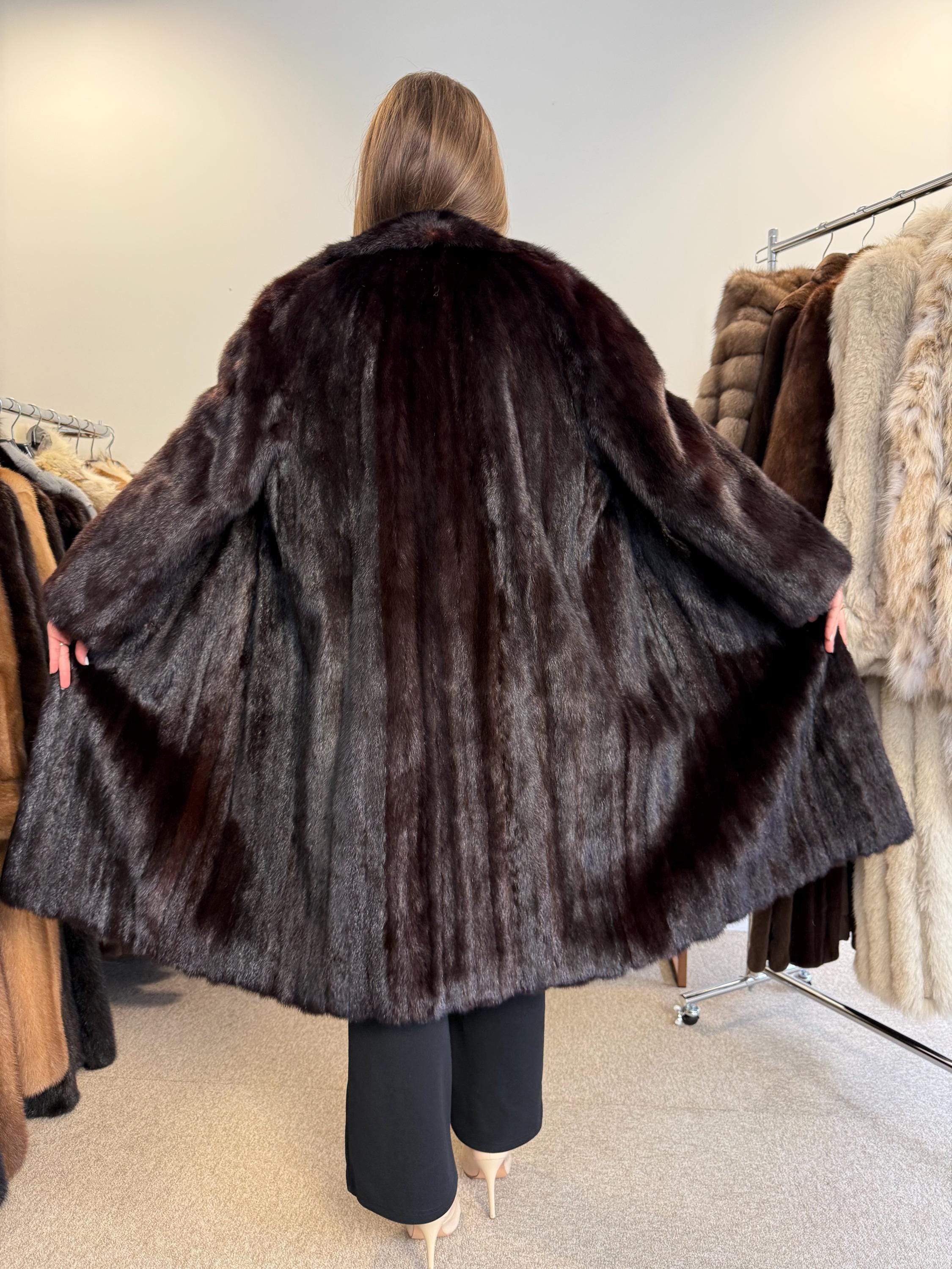 Saga Mink Coat, Dark Brown Mink Coat, XL Size, Fur Coat, Real Fur Coat, Vintage Fur Coat, Women's Fur Coat, Mink Coat, Brown Fur Coat, Mink