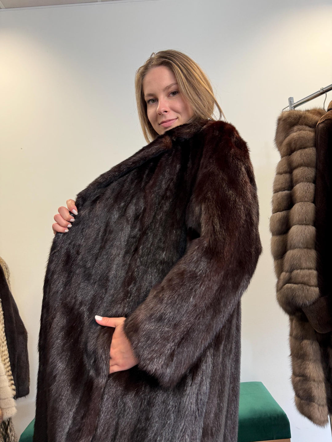 Saga Mink Coat, Dark Brown Mink Coat, XL Size, Fur Coat, Real Fur Coat, Vintage Fur Coat, Women's Fur Coat, Mink Coat, Brown Fur Coat, Mink