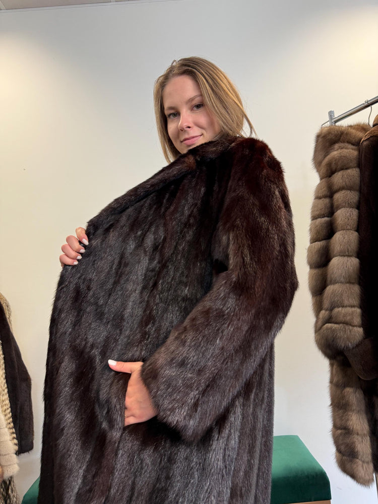 Saga Mink Coat, Dark Brown Mink Coat, XL Size, Fur Coat, Real Fur Coat, Vintage Fur Coat, Women's Fur Coat, Mink Coat, Brown Fur Coat, Mink