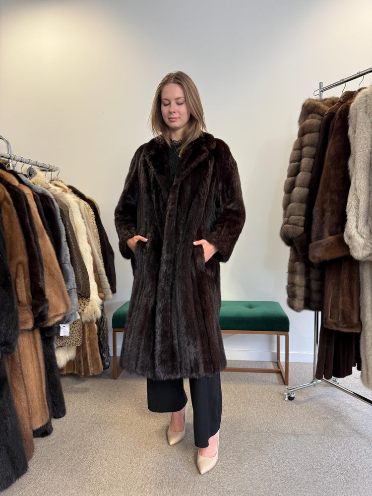 Saga Mink Coat, Dark Brown Mink Coat, XL Size, Fur Coat, Real Fur Coat, Vintage Fur Coat, Women's Fur Coat, Mink Coat, Brown Fur Coat, Mink