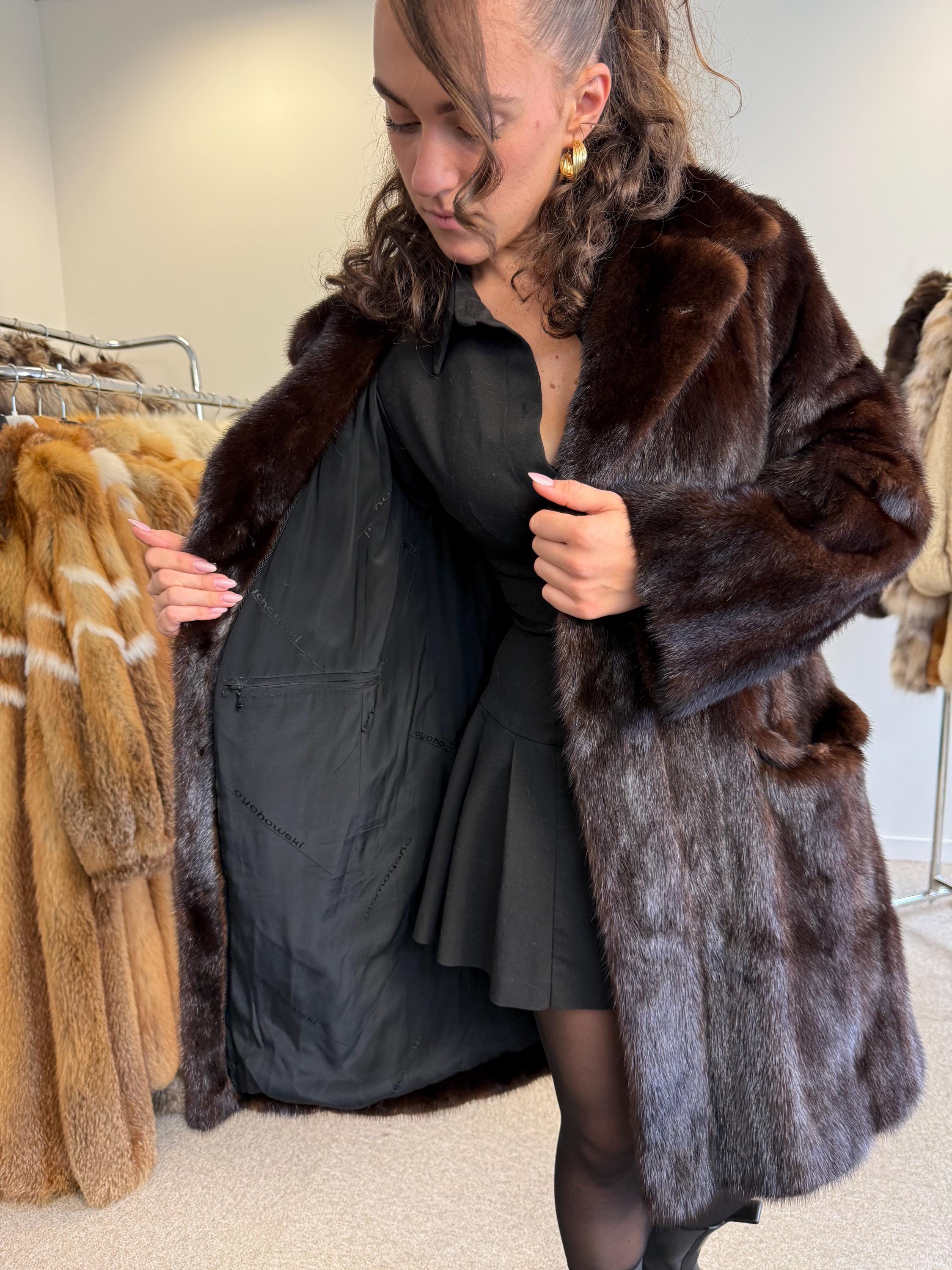 Brown Mink Fur Coat, Small Size, Vintage Fur Coat, Thick Mink Coat, Real Fur Coat, Mink Fur Coat, Brown Mink Coat, Womens Fur Coat, Mink Fur
