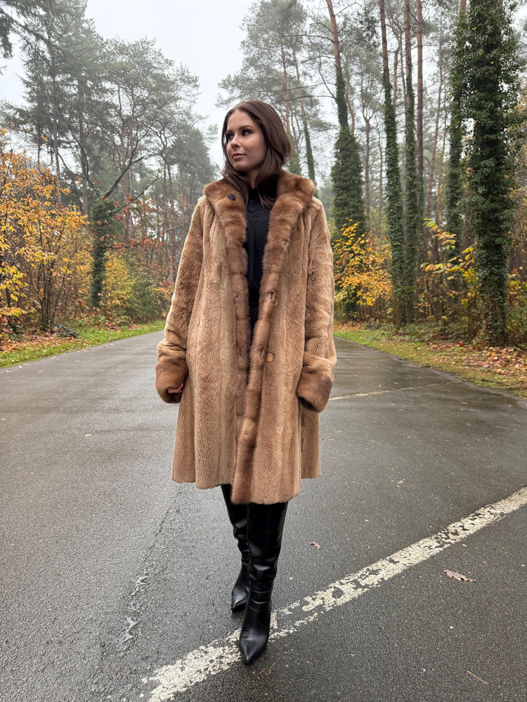 Double Sided Mink Coat, Large Size, Sheared Mink Fur, Mink Fur Coat, Real Fur Coat, Vintage Fur Coat, Women's Fur Coat, Designer Mink Coat