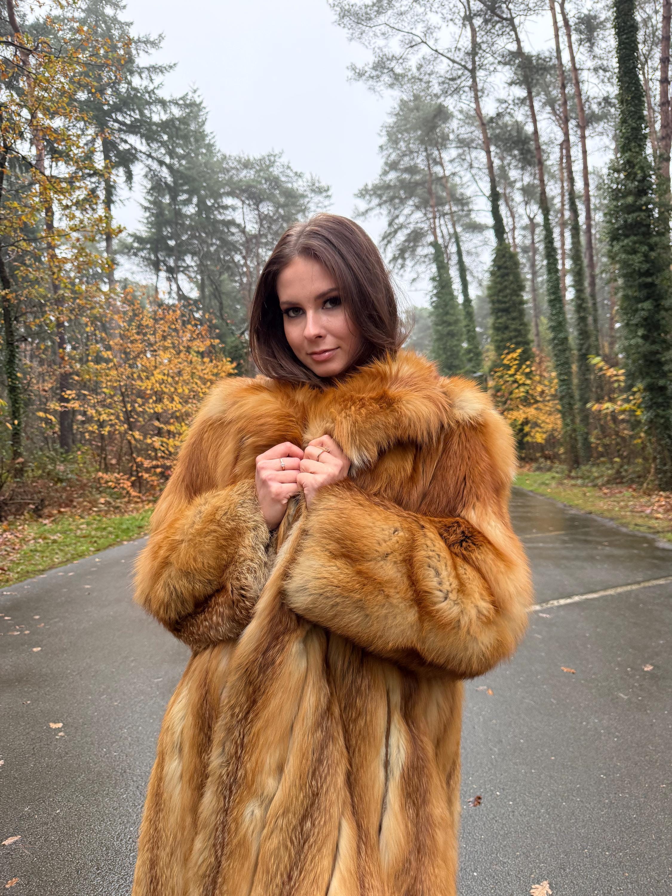 Canadian Red Fox Coat, Large Size, Real Red Fox Fur, Long Coat, Fox Fur Coat, Womens Fur Coat, Vintage Fur Coat, Red Fox Coat, Long Fur Coat