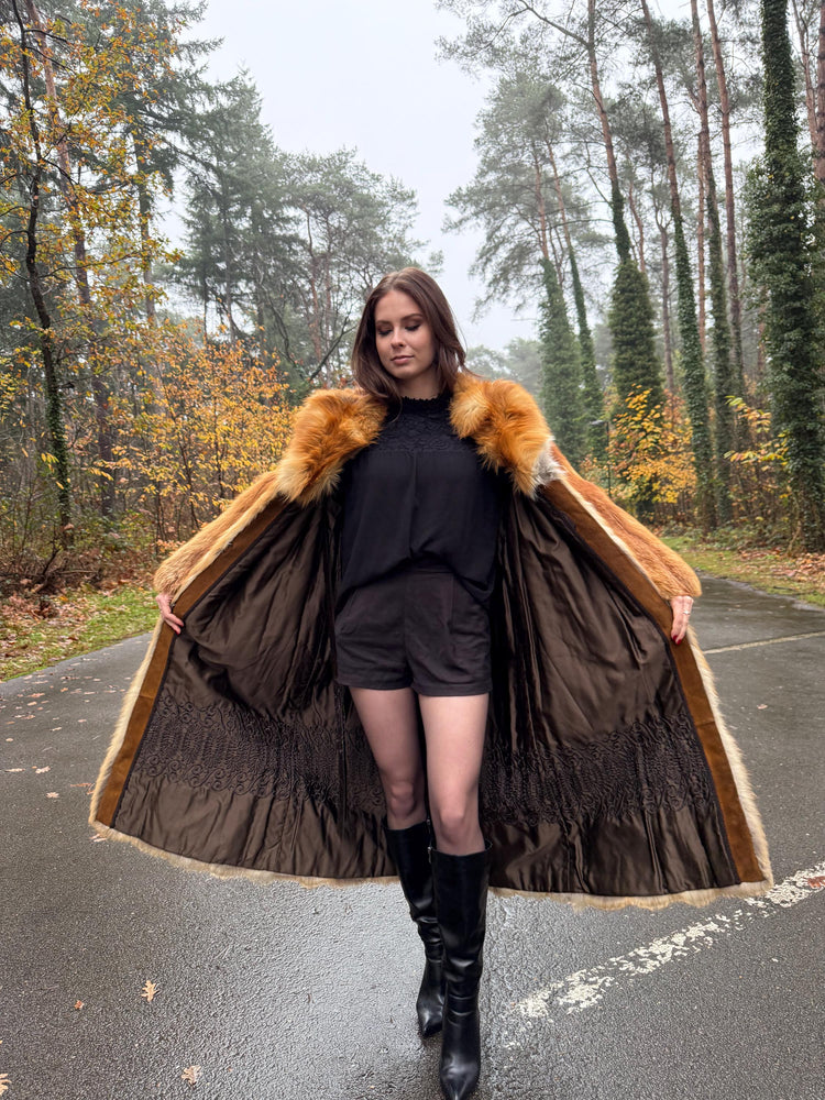 Canadian Red Fox Coat, Large Size, Real Red Fox Fur, Long Coat, Fox Fur Coat, Womens Fur Coat, Vintage Fur Coat, Red Fox Coat, Long Fur Coat