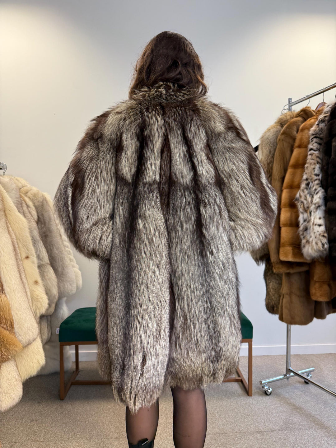 Silver Fox Fur Coat, Large Size, Soft Fox Fur Coat, Fluffy Fur Coat, Vintage Fur Coat, Real Fox Fur Coat, Women's Fox Fur Coat, Fox Fur Coat
