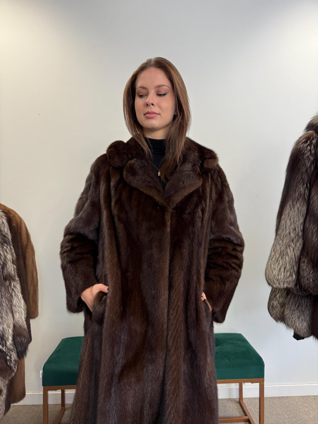 Mink Fur Coat, L/XL Size, Natural Brown Mink Coat, Real Fur Coat, Fur Coats, Brown Mink Coat, Long Mink Coat, Women's Fur Coat, Mink Coat