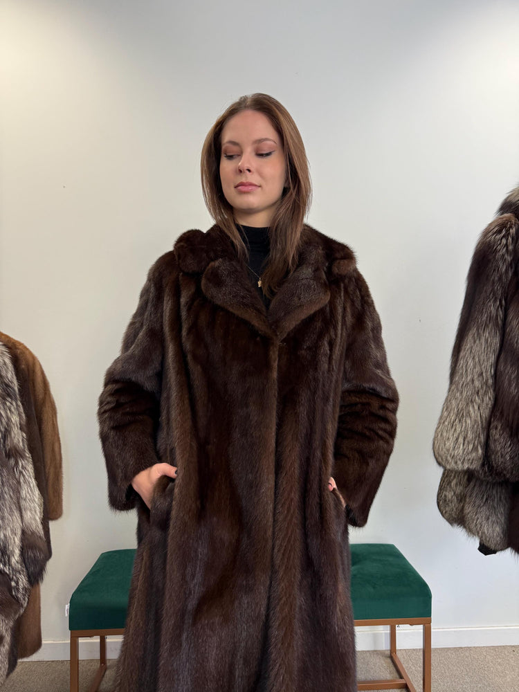 Mink Fur Coat, L/XL Size, Natural Brown Mink Coat, Real Fur Coat, Fur Coats, Brown Mink Coat, Long Mink Coat, Women's Fur Coat, Mink Coat