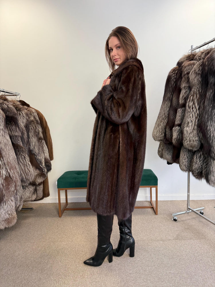 Mink Fur Coat, L/XL Size, Natural Brown Mink Coat, Real Fur Coat, Fur Coats, Brown Mink Coat, Long Mink Coat, Women's Fur Coat, Mink Coat