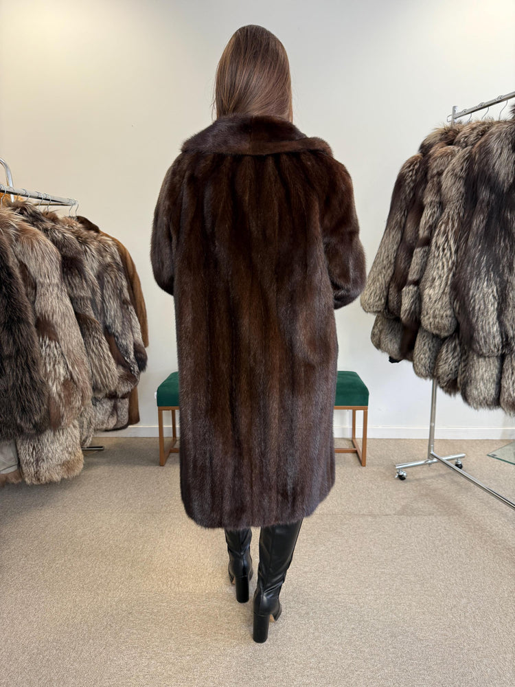 Mink Fur Coat, L/XL Size, Natural Brown Mink Coat, Real Fur Coat, Fur Coats, Brown Mink Coat, Long Mink Coat, Women's Fur Coat, Mink Coat