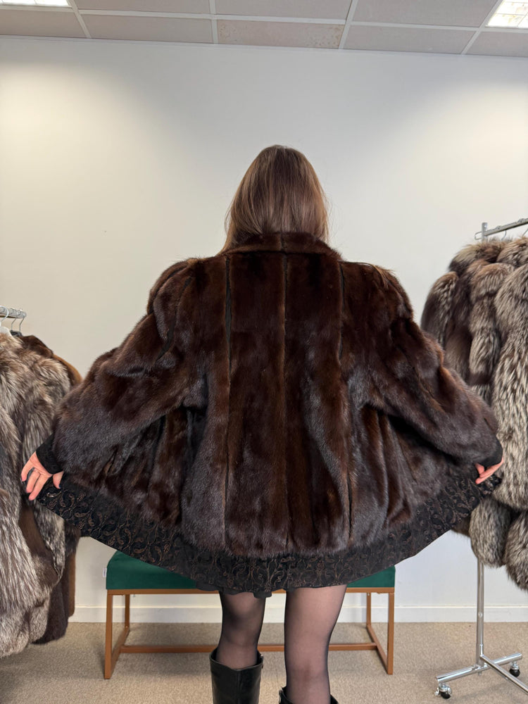 Mink Leather Jacket, Large Size, Brown Mink Fur Jacket, Fur Jacket, Women's Fur Jacket, Real Fur Coat, Real Mink Fur, Vintage Fur Coat, Mink