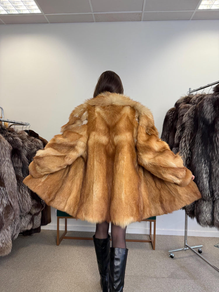Golden Coyote Fur Coat, L/XL Size, Women's Fur Coat, Real Coyote Fur Coat, Coyote Coat Women, Vintage Fur Coat, Coyote Fur Coat, Real Fur