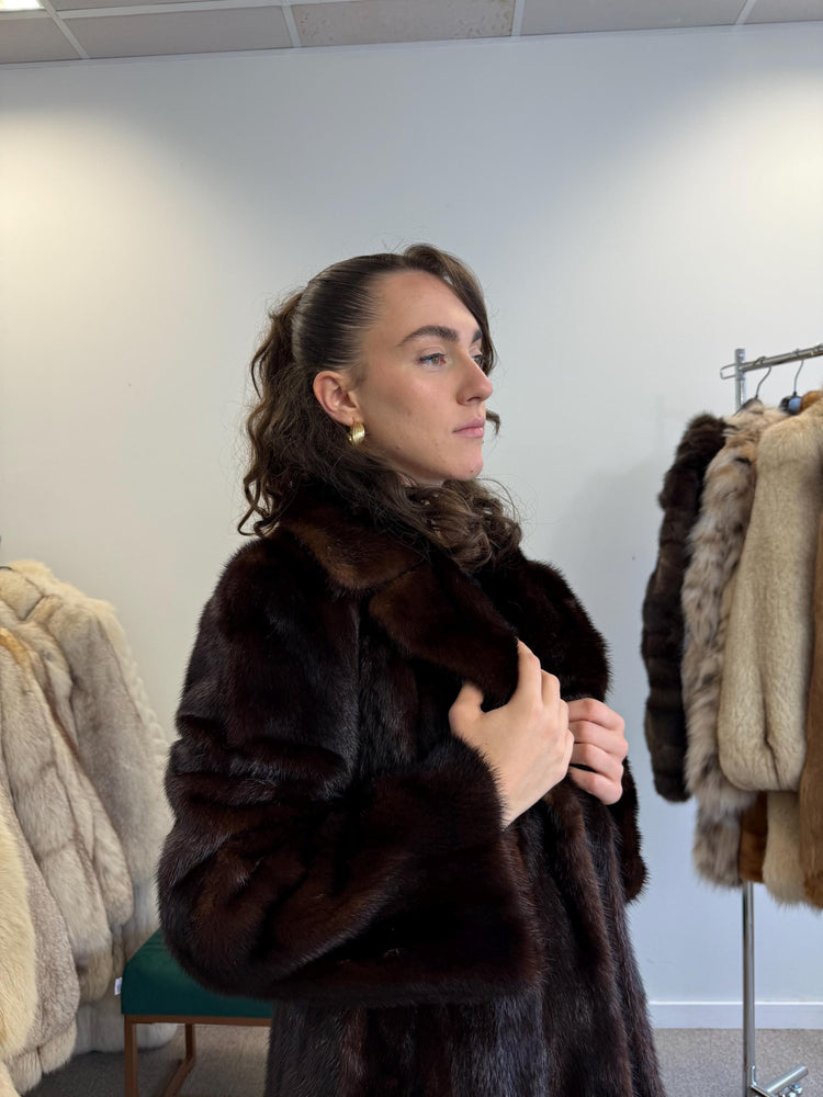 Brown Mink Fur Coat, Small Size, Vintage Fur Coat, Thick Mink Coat, Real Fur Coat, Mink Fur Coat, Brown Mink Coat, Womens Fur Coat, Mink Fur