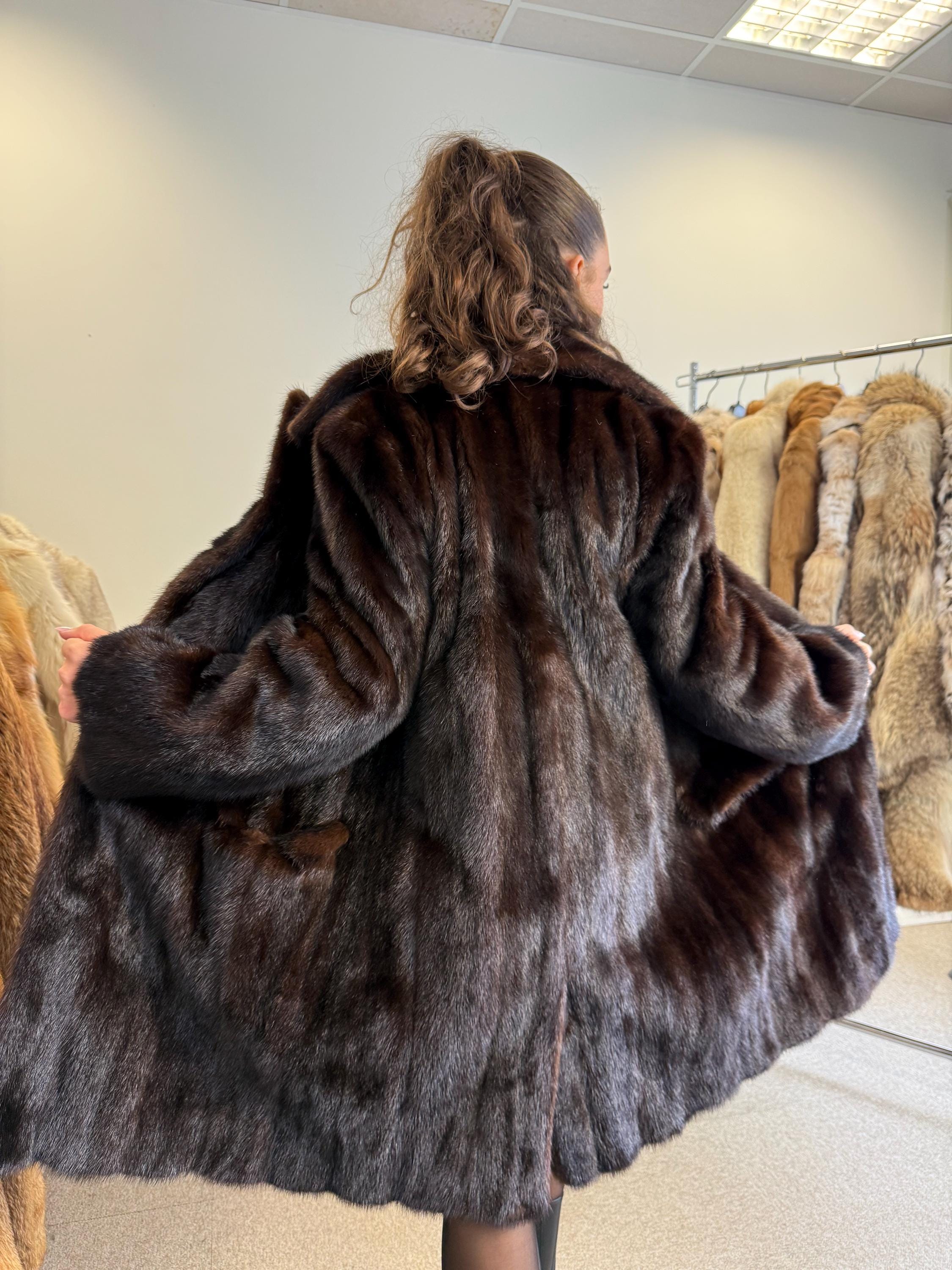 Brown Mink Fur Coat, Small Size, Vintage Fur Coat, Thick Mink Coat, Real Fur Coat, Mink Fur Coat, Brown Mink Coat, Womens Fur Coat, Mink Fur