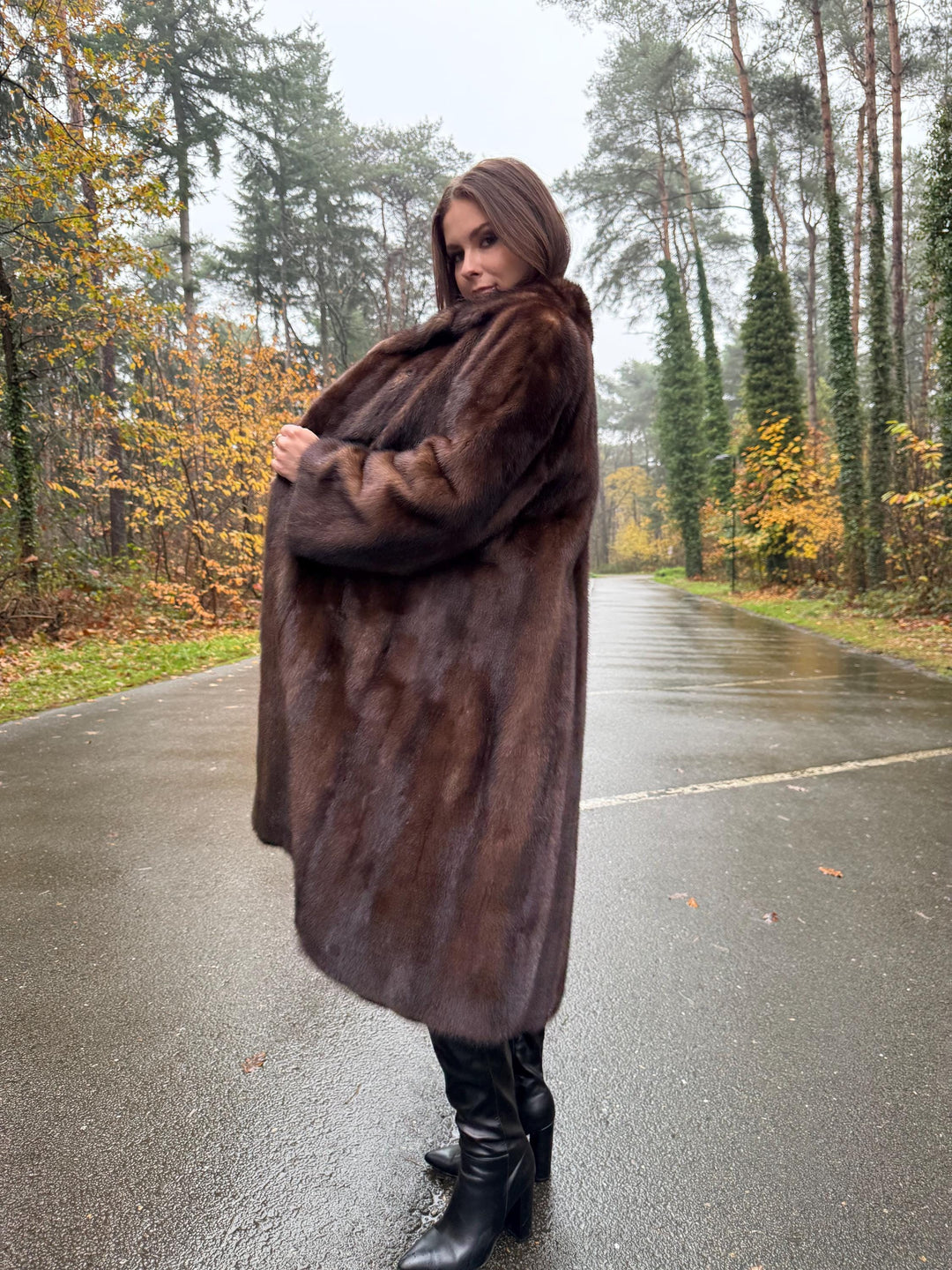 Saga Mink Fur Coat, L/XL Size, Brown Mink Coat, Vintage Fur Coat, Women's Fur Coat, Real Fur Coat, Saga Mink Coat, Thick Fur Coat, Long Coat