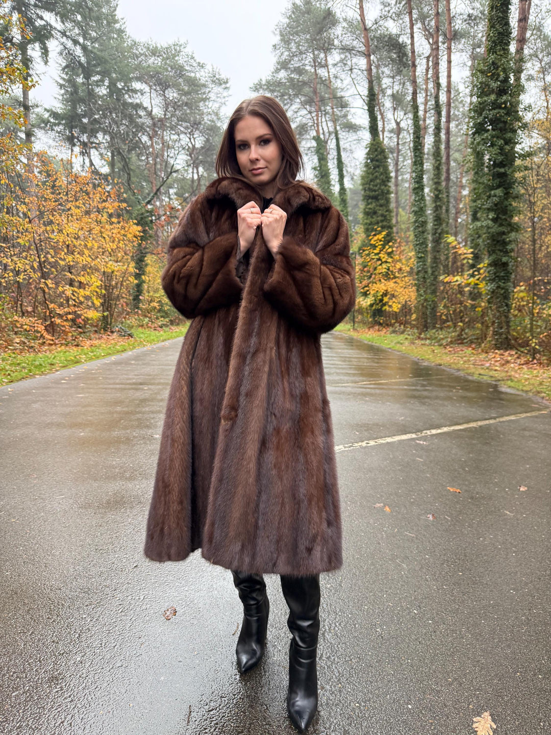 Saga Mink Fur Coat, L/XL Size, Brown Mink Coat, Vintage Fur Coat, Women's Fur Coat, Real Fur Coat, Saga Mink Coat, Thick Fur Coat, Long Coat