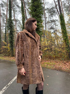 Mink Leather Fur Coat, XL Size, Vintage Fur Coat, Pastel Mink Coat, Women's Fur Coat, Mink Fur, Real Fur Coat, Mink Coat, Thick Mink Coat