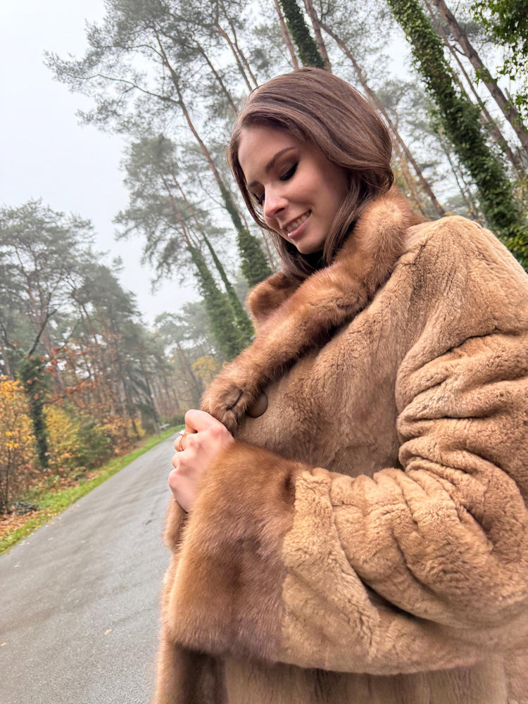 Double Sided Mink Coat, Large Size, Sheared Mink Fur, Mink Fur Coat, Real Fur Coat, Vintage Fur Coat, Women's Fur Coat, Designer Mink Coat