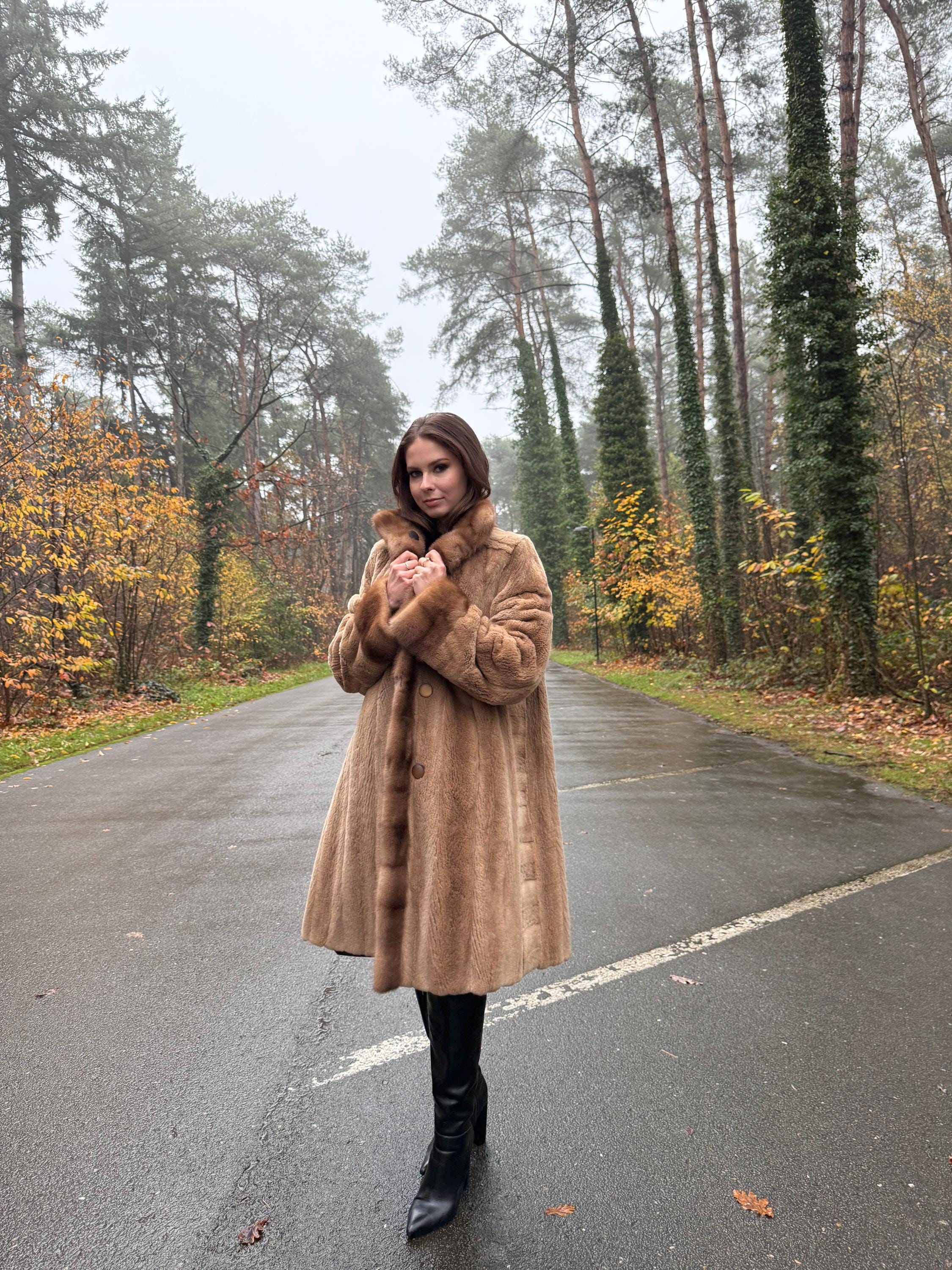 Double Sided Mink Coat, Large Size, Sheared Mink Fur, Mink Fur Coat, Real Fur Coat, Vintage Fur Coat, Women's Fur Coat, Designer Mink Coat