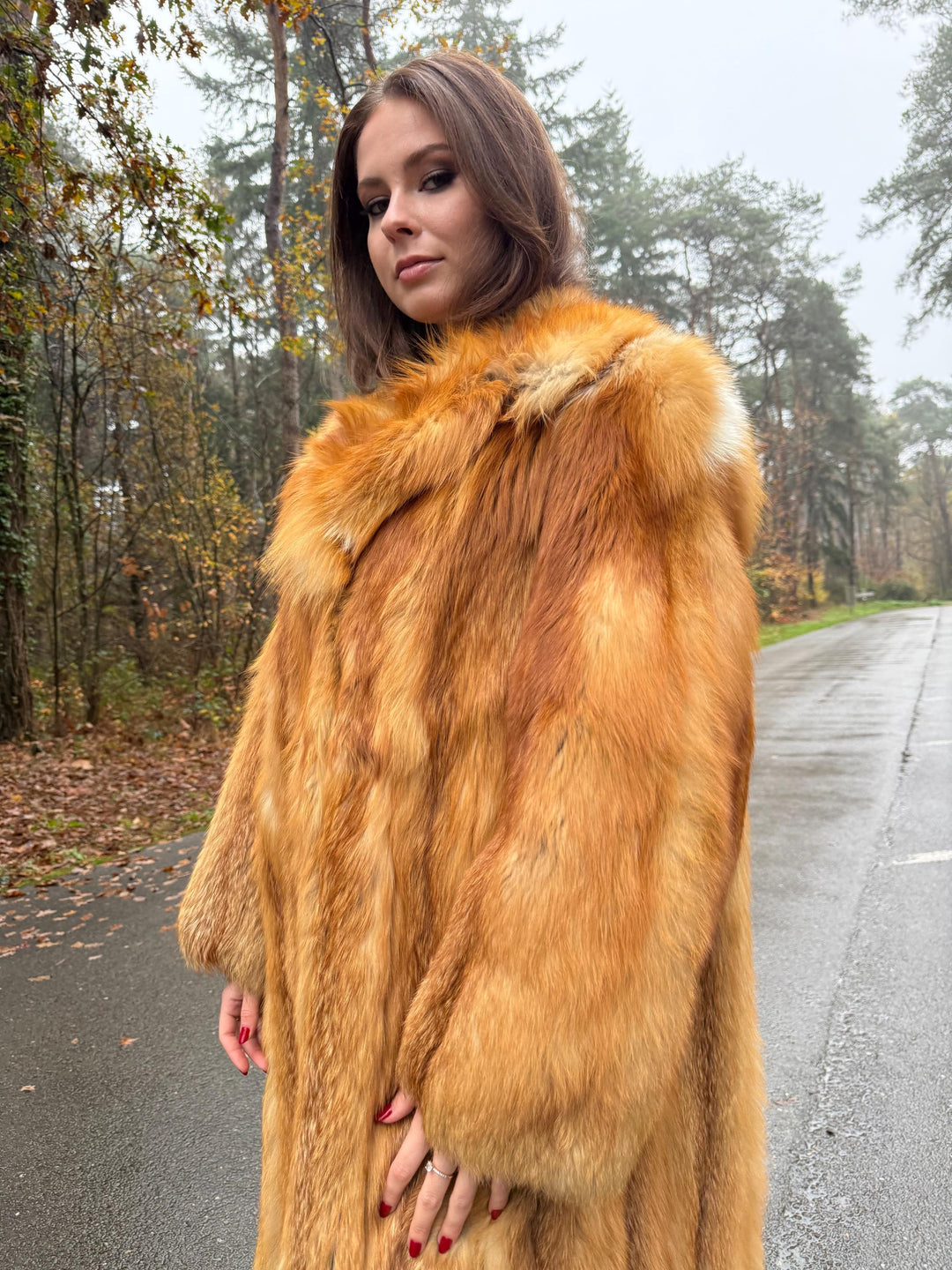 Canadian Red Fox Coat, Large Size, Real Red Fox Fur, Long Coat, Fox Fur Coat, Womens Fur Coat, Vintage Fur Coat, Red Fox Coat, Long Fur Coat