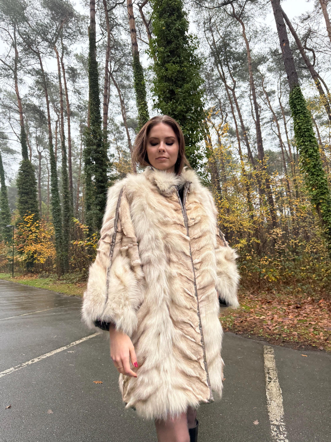 Cross Mink Fur Coat, XL Size, Mink Fur Coat, White Mink Coat, Women's Fur Coat, Vintage Fur Coat, Real Fur Coat, Cross Mink, White Mink Fur