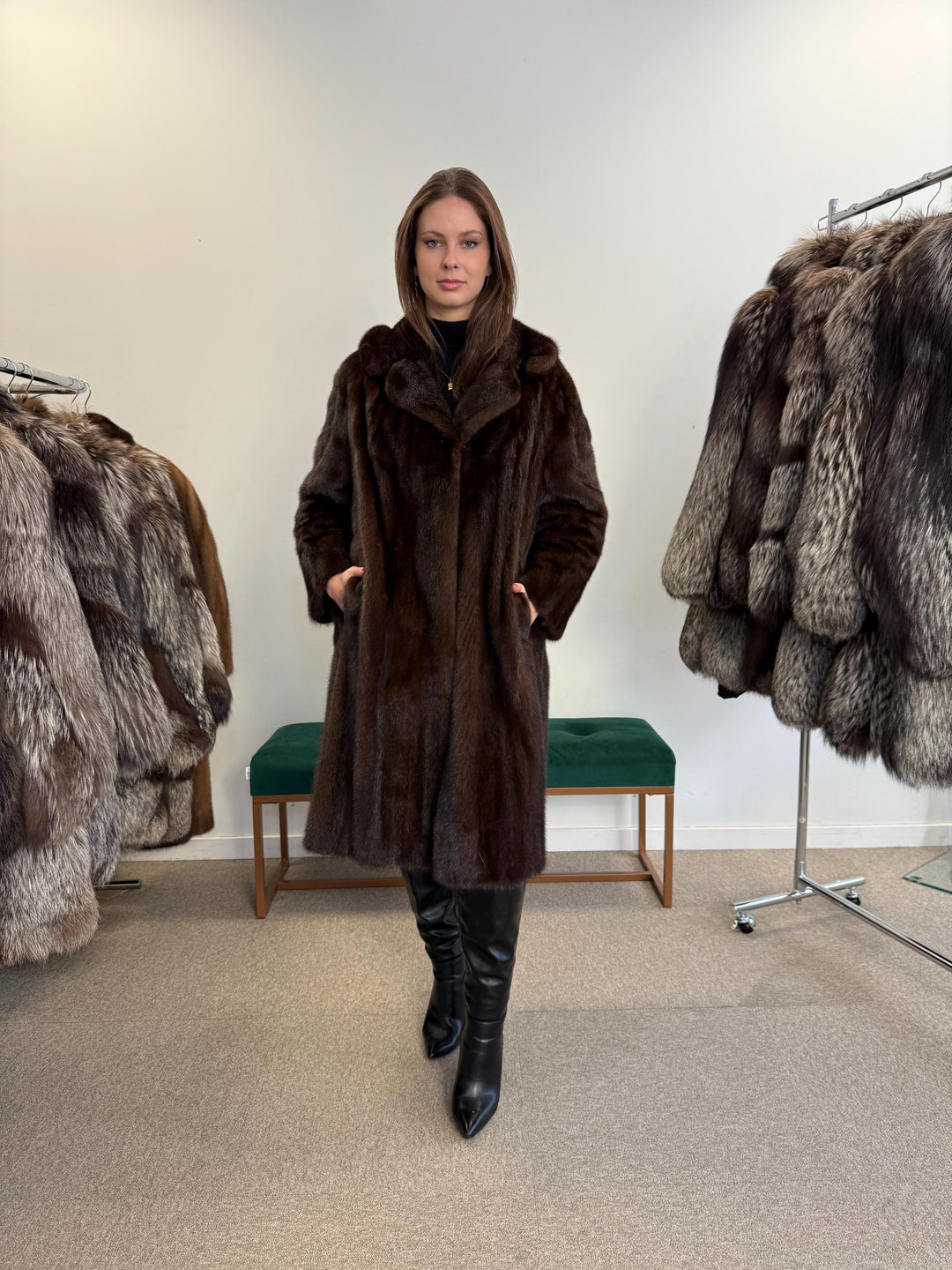 Mink Fur Coat, L/XL Size, Natural Brown Mink Coat, Real Fur Coat, Fur Coats, Brown Mink Coat, Long Mink Coat, Women's Fur Coat, Mink Coat