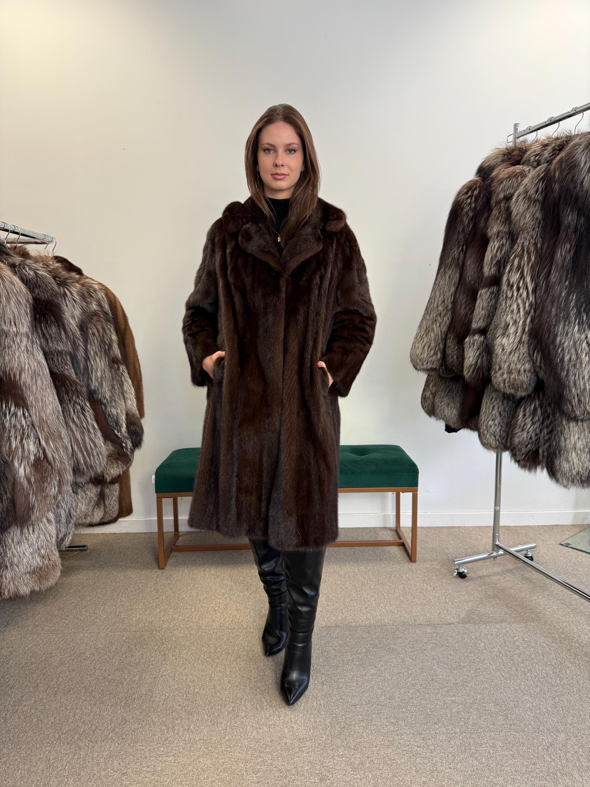 Mink Fur Coat, L/XL Size, Natural Brown Mink Coat, Real Fur Coat, Fur Coats, Brown Mink Coat, Long Mink Coat, Women's Fur Coat, Mink Coat
