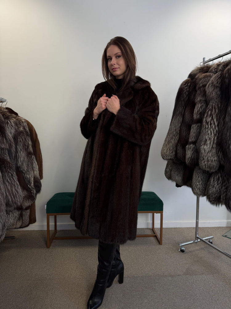 Mink Fur Coat, L/XL Size, Natural Brown Mink Coat, Real Fur Coat, Fur Coats, Brown Mink Coat, Long Mink Coat, Women's Fur Coat, Mink Coat