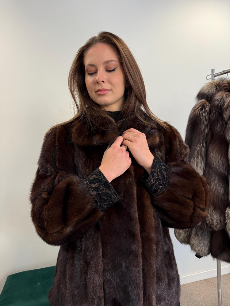 Mink Leather Jacket, Large Size, Brown Mink Fur Jacket, Fur Jacket, Women's Fur Jacket, Real Fur Coat, Real Mink Fur, Vintage Fur Coat, Mink