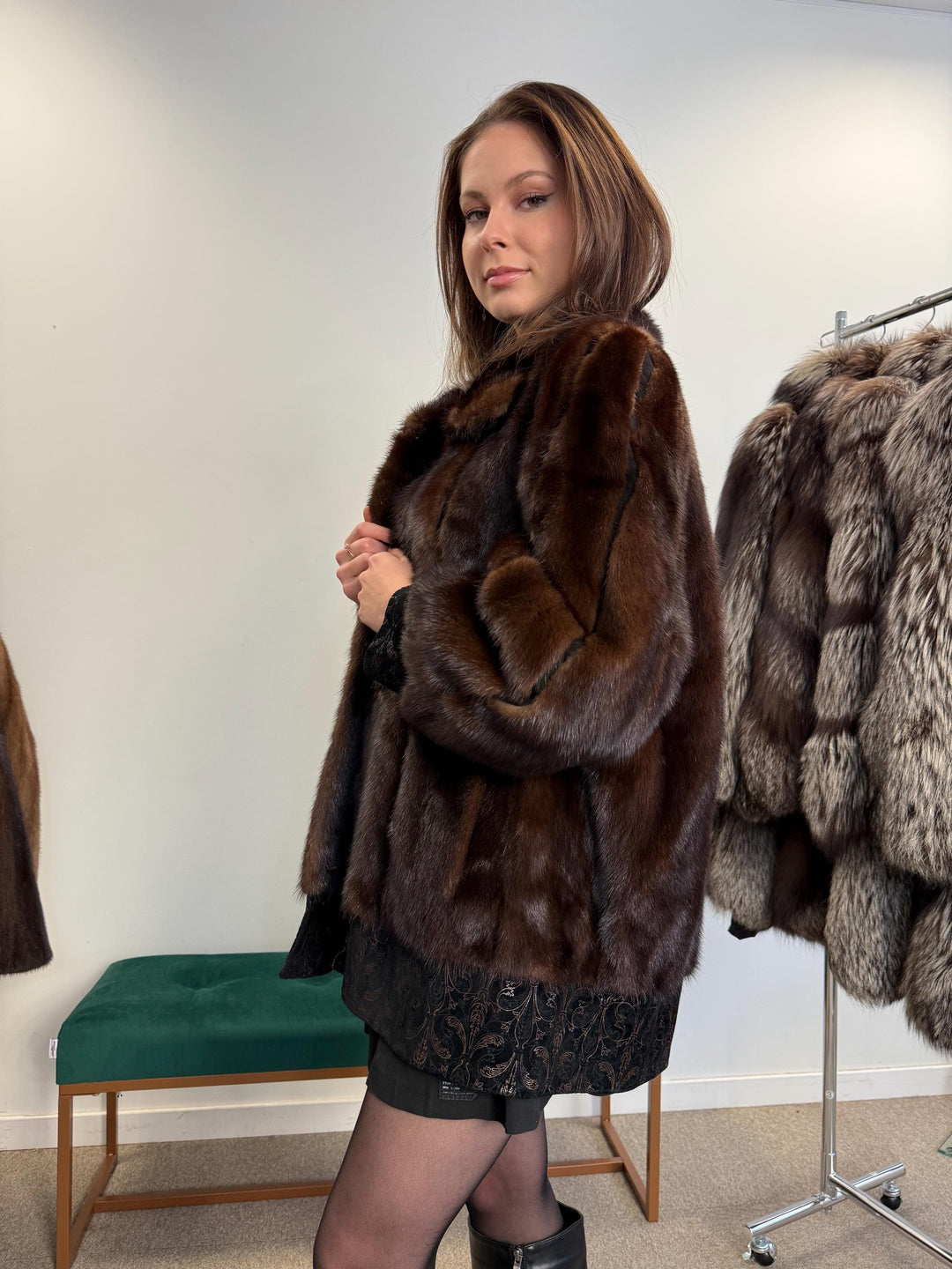 Mink Leather Jacket, Large Size, Brown Mink Fur Jacket, Fur Jacket, Women's Fur Jacket, Real Fur Coat, Real Mink Fur, Vintage Fur Coat, Mink