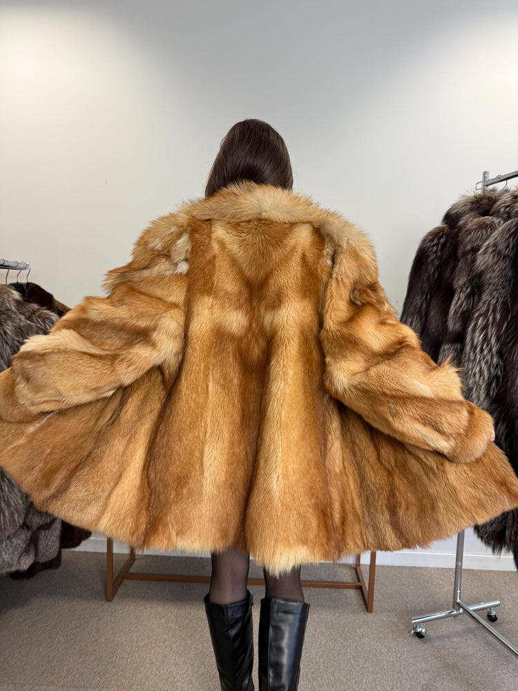 Golden Coyote Fur Coat, L/XL Size, Women's Fur Coat, Real Coyote Fur Coat, Coyote Coat Women, Vintage Fur Coat, Coyote Fur Coat, Real Fur