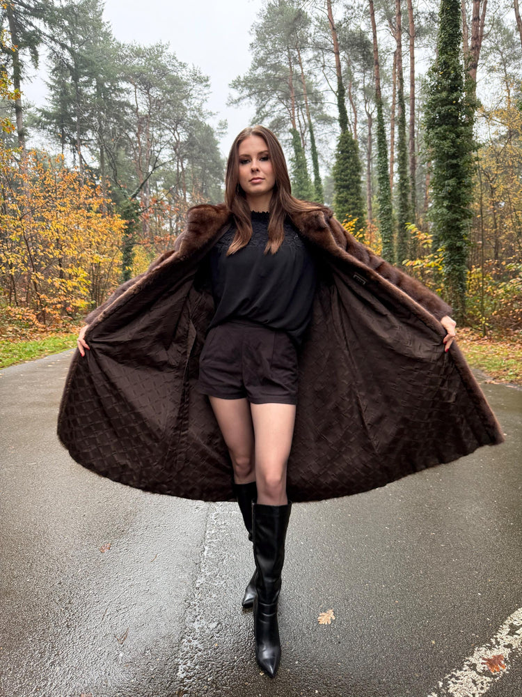 Saga Mink Fur Coat, L/XL Size, Brown Mink Coat, Vintage Fur Coat, Women's Fur Coat, Real Fur Coat, Saga Mink Coat, Thick Fur Coat, Long Coat