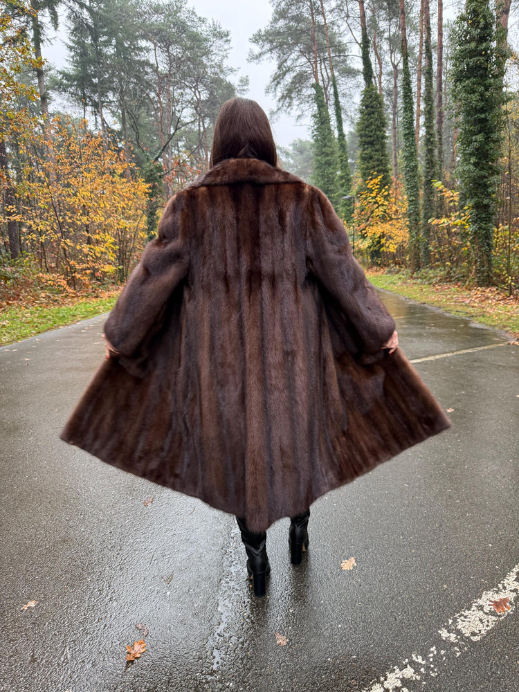 Saga Mink Fur Coat, L/XL Size, Brown Mink Coat, Vintage Fur Coat, Women's Fur Coat, Real Fur Coat, Saga Mink Coat, Thick Fur Coat, Long Coat