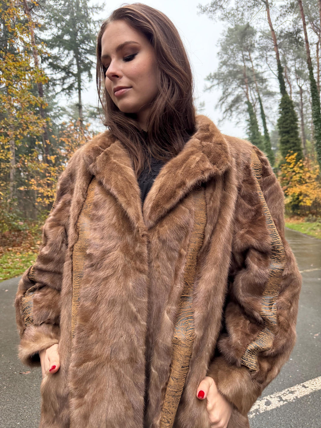Mink Leather Fur Coat, XL Size, Vintage Fur Coat, Pastel Mink Coat, Women's Fur Coat, Mink Fur, Real Fur Coat, Mink Coat, Thick Mink Coat