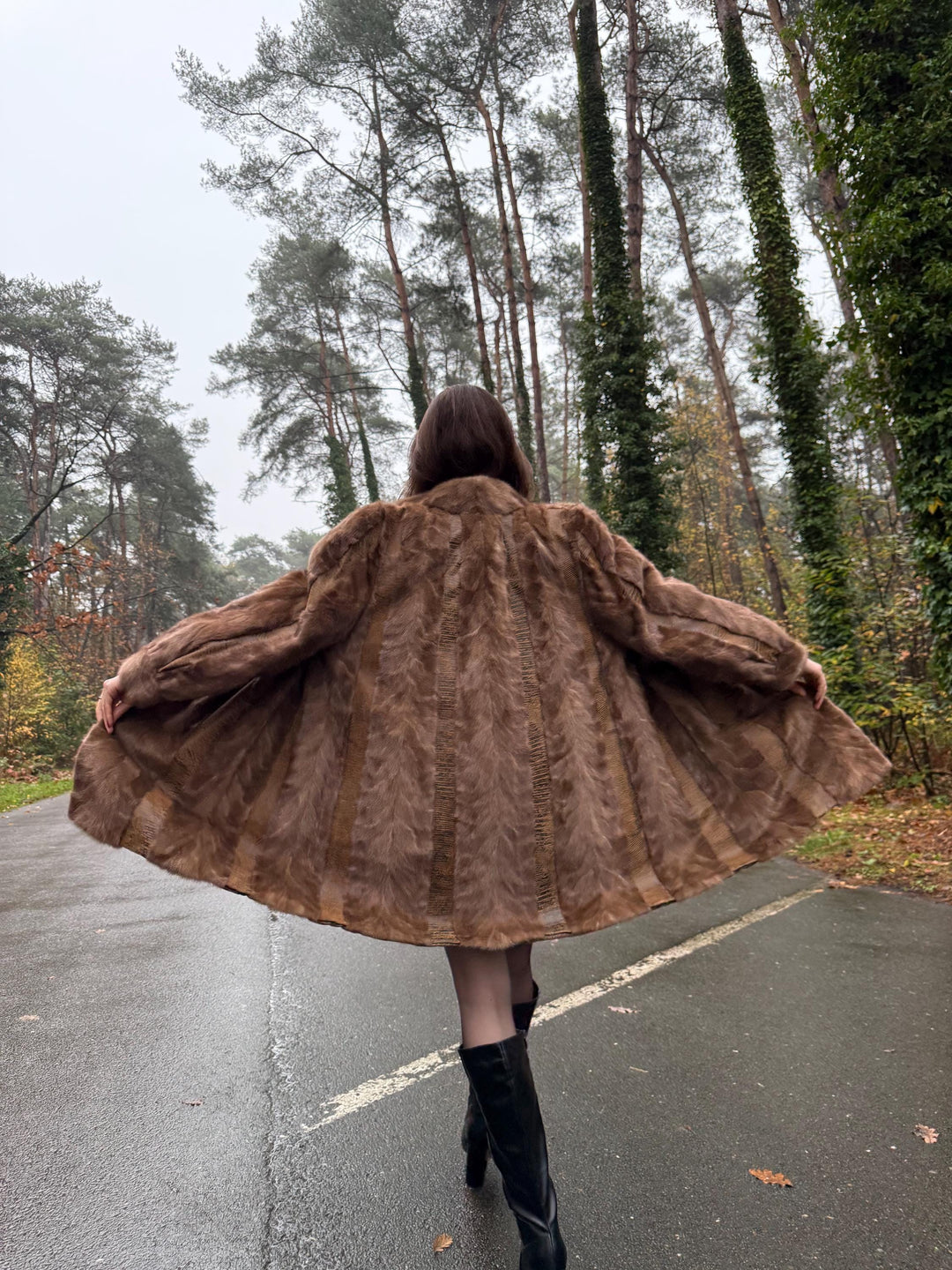 Mink Leather Fur Coat, XL Size, Vintage Fur Coat, Pastel Mink Coat, Women's Fur Coat, Mink Fur, Real Fur Coat, Mink Coat, Thick Mink Coat