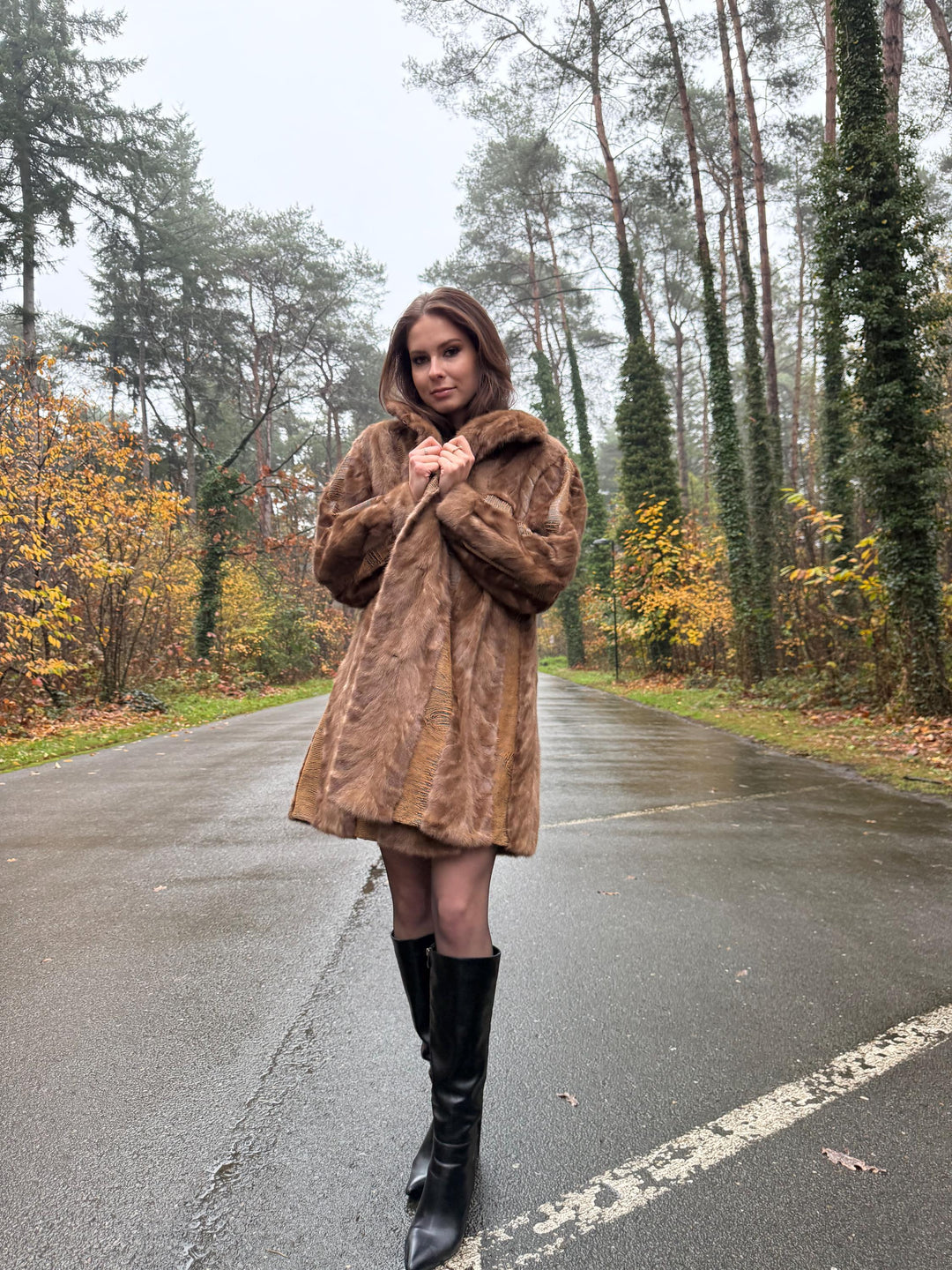 Mink Leather Fur Coat, XL Size, Vintage Fur Coat, Pastel Mink Coat, Women's Fur Coat, Mink Fur, Real Fur Coat, Mink Coat, Thick Mink Coat