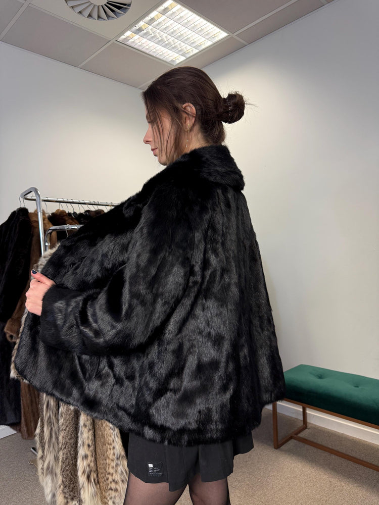 Black Mink Fur Jacket, XXL Size, Mink Coat, Real Fur Coat, Womens Fur Coat, Mink Coat, Fur Coats, Mink Fur Coat, Black Mink, Black Mink Coat