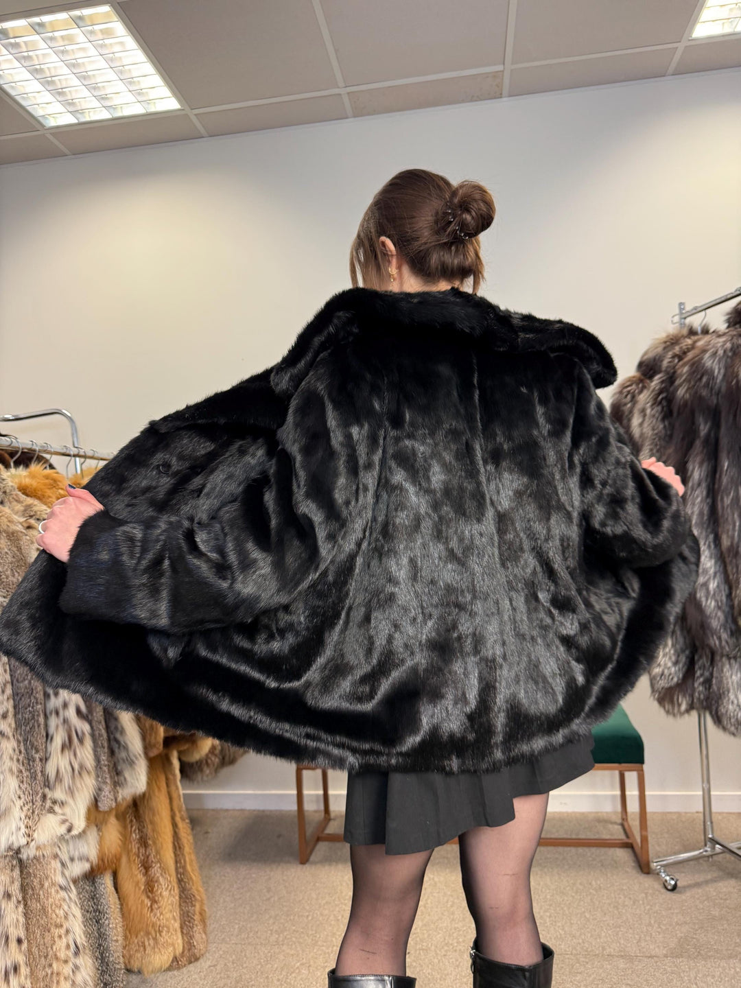 Black Mink Fur Jacket, XXL Size, Mink Coat, Real Fur Coat, Womens Fur Coat, Mink Coat, Fur Coats, Mink Fur Coat, Black Mink, Black Mink Coat