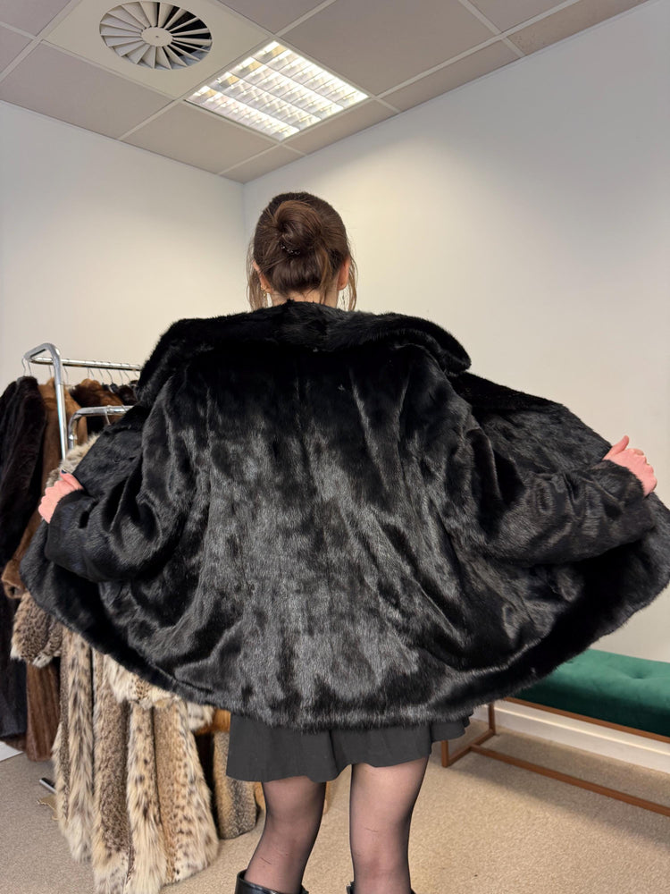 Black Mink Fur Jacket, XXL Size, Mink Coat, Real Fur Coat, Womens Fur Coat, Mink Coat, Fur Coats, Mink Fur Coat, Black Mink, Black Mink Coat