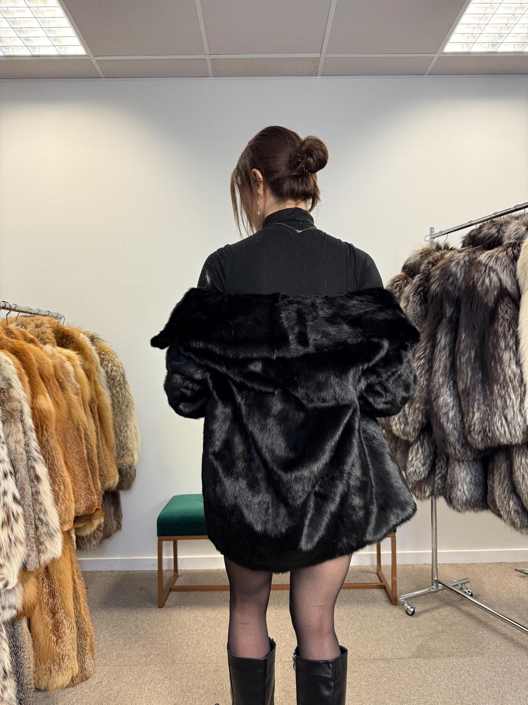 Black Mink Fur Jacket, XXL Size, Mink Coat, Real Fur Coat, Womens Fur Coat, Mink Coat, Fur Coats, Mink Fur Coat, Black Mink, Black Mink Coat