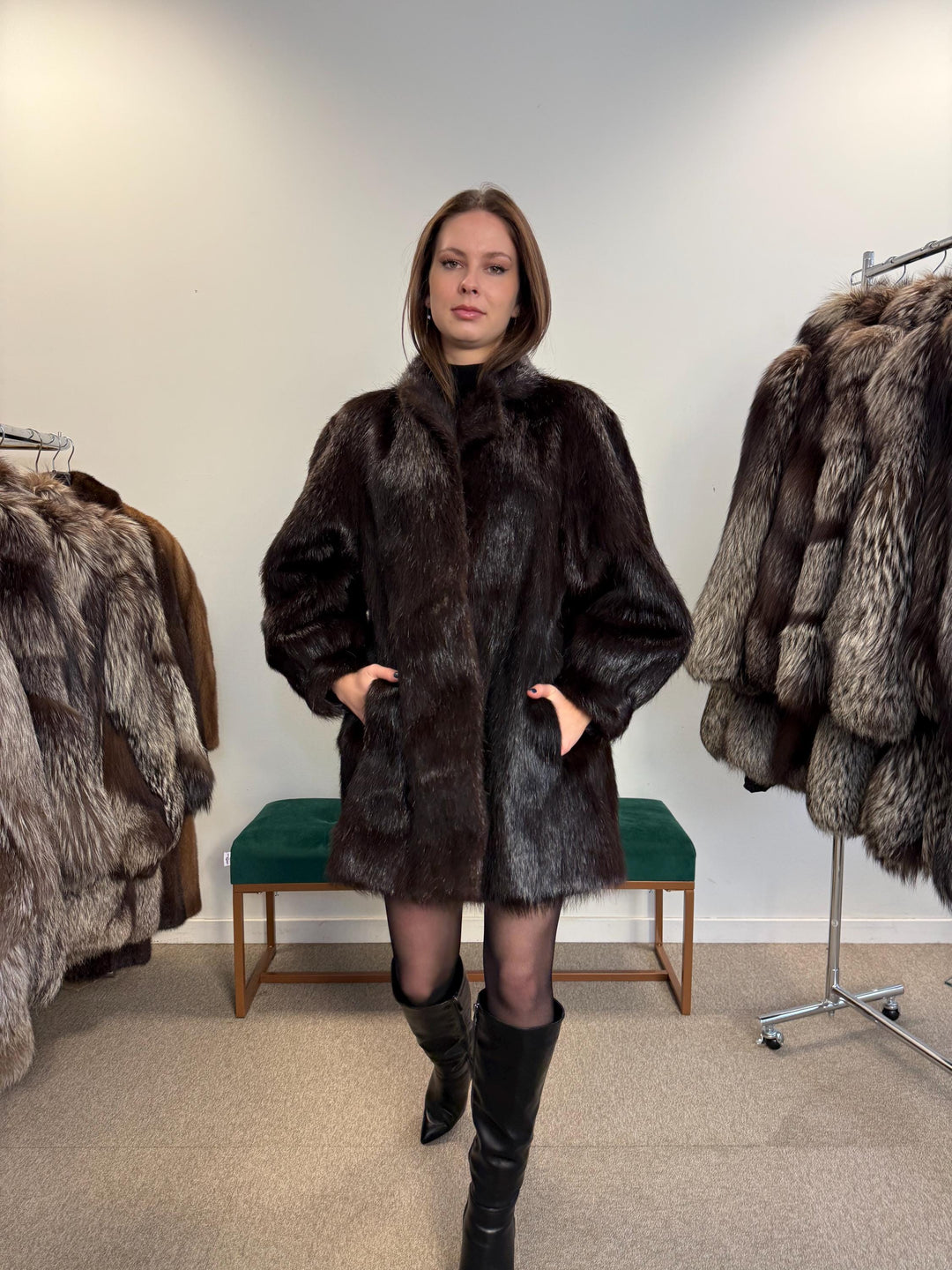 Brown Beaver Fur Coat, Large Size, Beaver Coat, Real Fur, Women's Fur Coat, Vintage Fur Coat, Brown Fur Coat, Fur Coat Women, Large Fur Coat