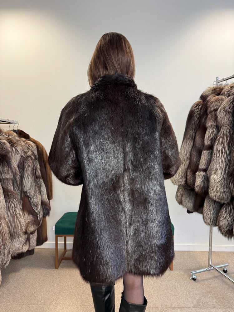 Brown Beaver Fur Coat, Large Size, Beaver Coat, Real Fur, Women's Fur Coat, Vintage Fur Coat, Brown Fur Coat, Fur Coat Women, Large Fur Coat