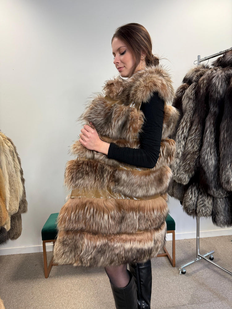 Lamb Fur Vest, Medium Size, Lamb Vest Women, Soft Fur Vest, Brown Lamb Fur, Vintage Fur Vest, New Condition Fur Vest, Real Lamb Fur Vest