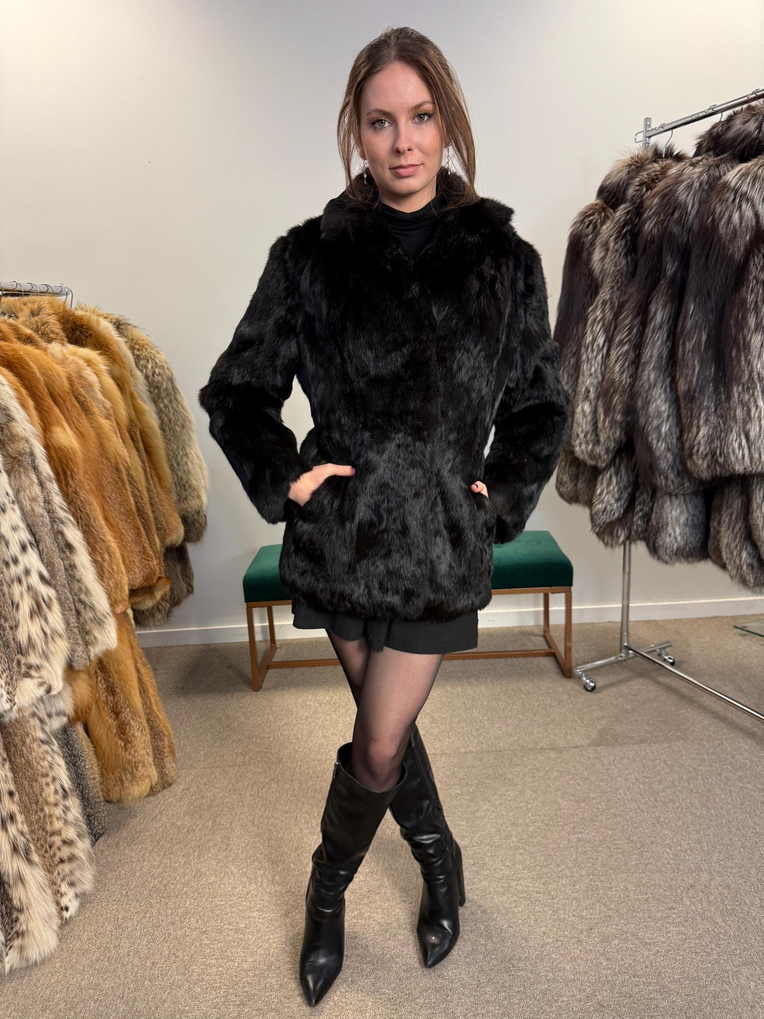 Brown Rabbit Fur Coat, Small Size, Rabbit Fur Coat, Vintage Fur Coat, Real Fur Coat, Real Rabbit Fur, Women's Fur Coat, Thick Fur Coat, Fur