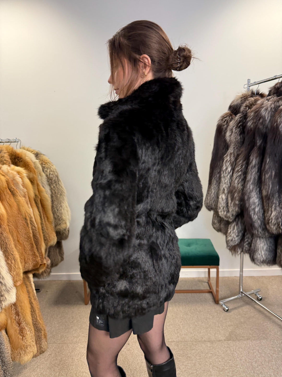 Brown Rabbit Fur Coat, Small Size, Rabbit Fur Coat, Vintage Fur Coat, Real Fur Coat, Real Rabbit Fur, Women's Fur Coat, Thick Fur Coat, Fur